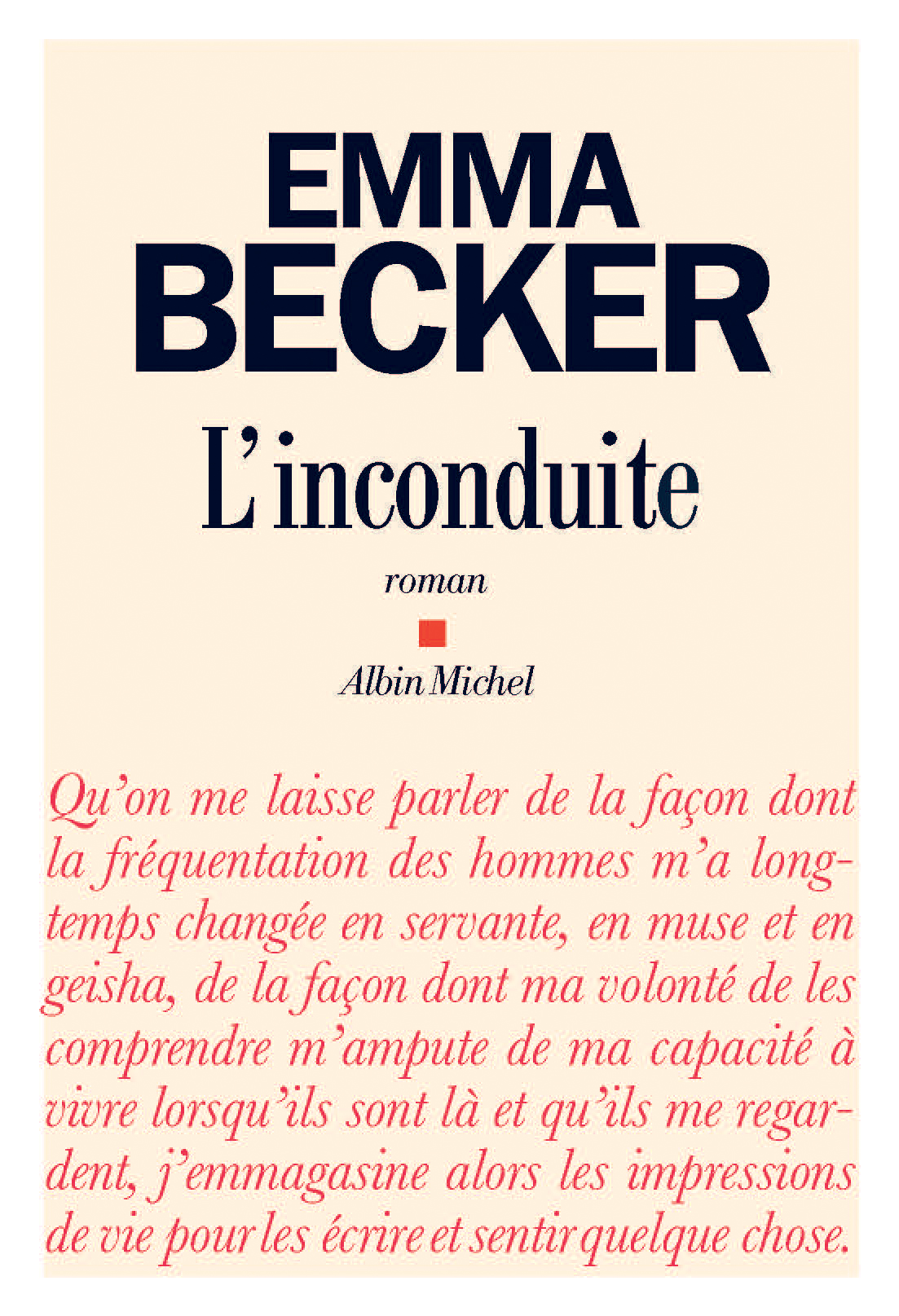 Couverture du livre L'Inconduite